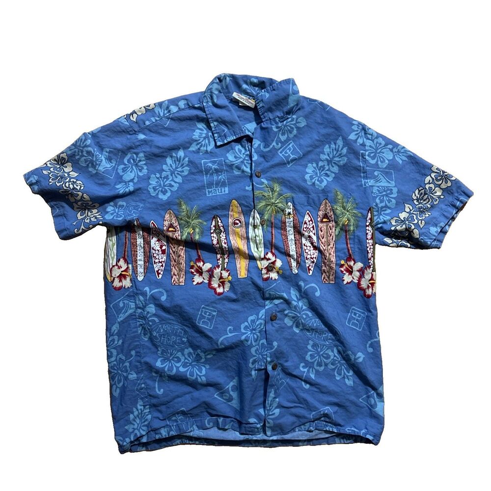 Winnie Fashion Made In Hawaii Vintage Surfboard Hawaiian Shirt Men's Large
